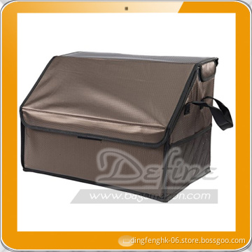 Brown Waterproof PU car Trunk Organizer Cargo Storage Box